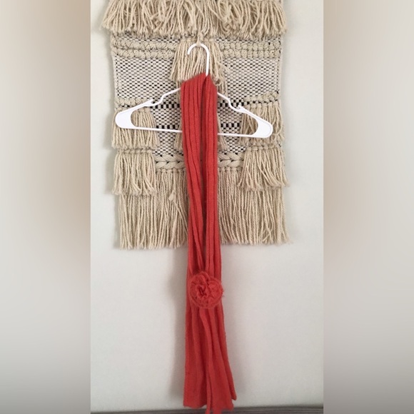 Wooden Ships Set 2 Piece Wrap Cardigan Mohair Wool With Scarf Coral Size M/L - Picture 6 of 8